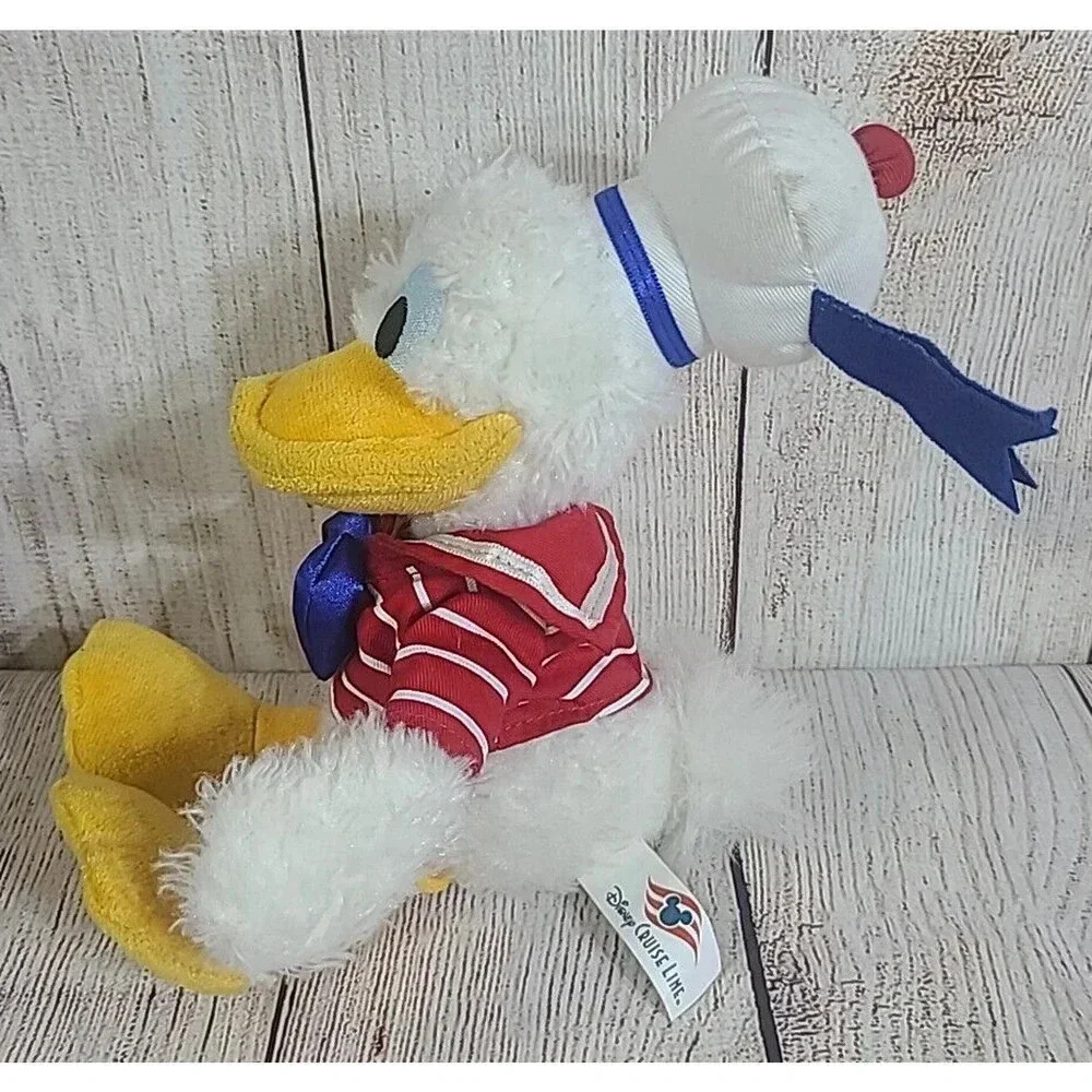 Disney Cruise Line Plush Sailor Donald Duck Stuffed Animal White Blue Red 12" - Picture 4 of 8